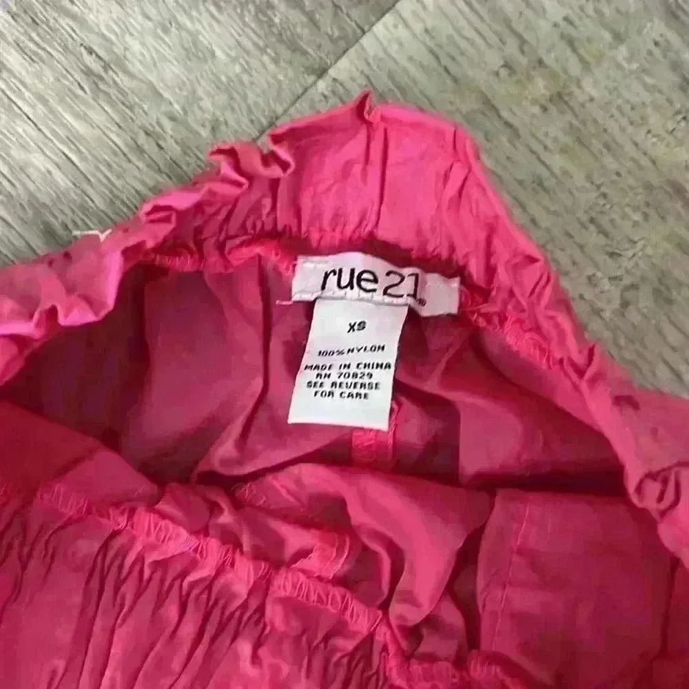 rue21 hot pink cargo drawstring pants - Picture 3 of 7